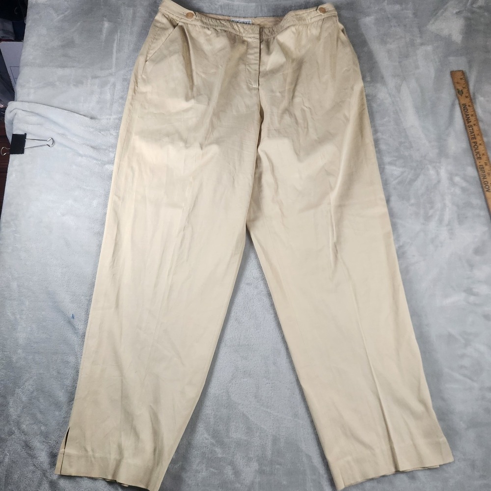 Talbots Collection Women 14 Trousers Beige Straight Leg Mid Rise Office Career